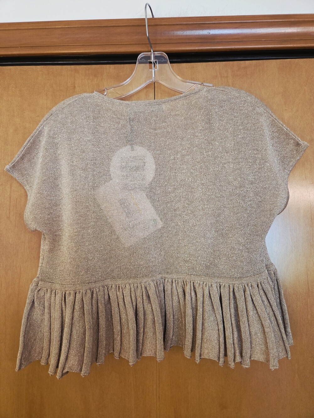 Blugirl By Blumarine Gold Metallic Knit Shrug/Vest Made In Italy Sz 8 NEW! $408 - Picture 2 of 13